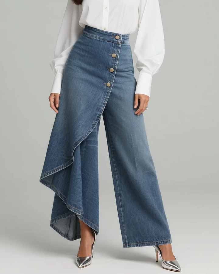 Amélie | Flattering Denim Wrap Trousers