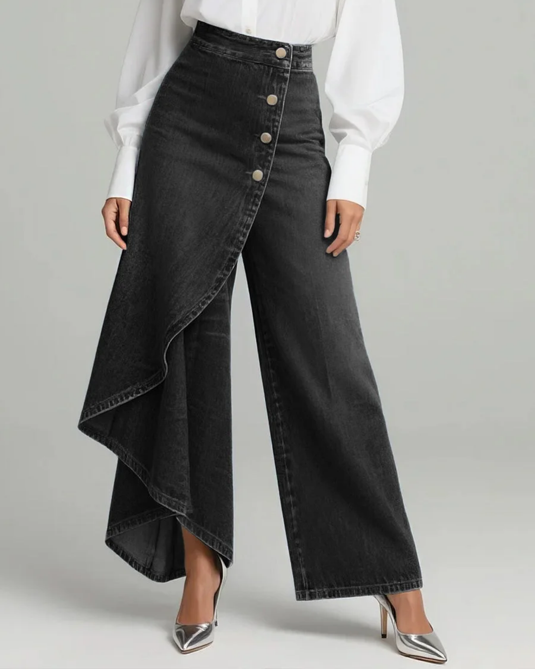 Amélie | Flattering Denim Wrap Trousers