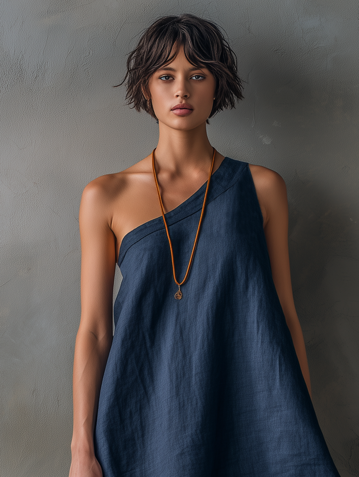 Paige-Marie | One-Shoulder Sleeveless Mini Dress