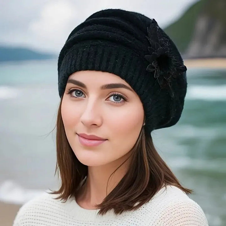 Emily Blossom Knit Beret