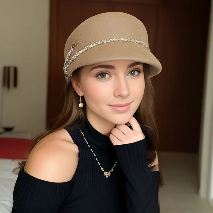 Hannah Celestine Crystal Wool Cloche