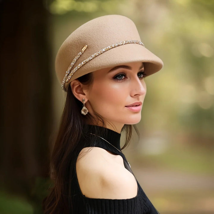 Hannah Celestine Crystal Wool Cloche