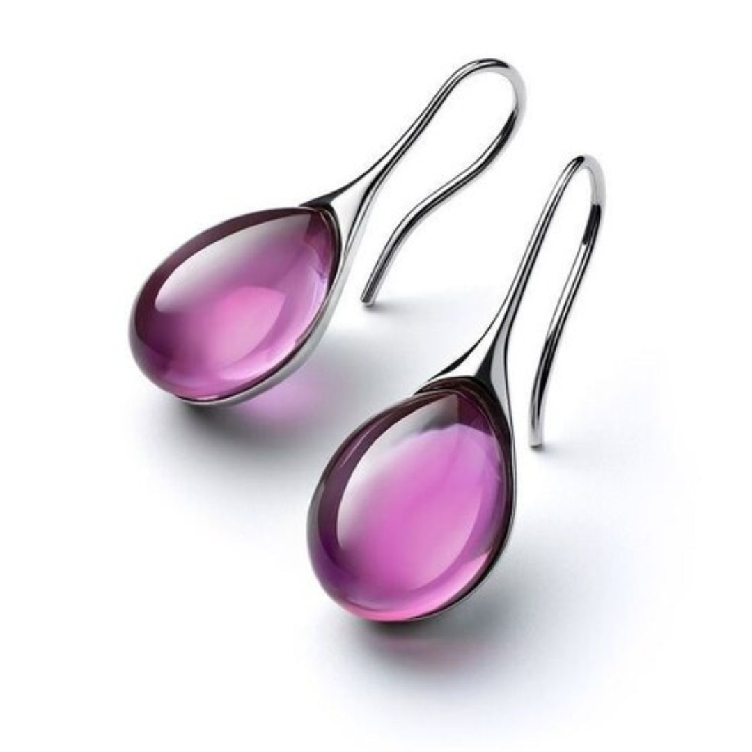 Laurine Crystal Drop Earrings in Gold and Silver