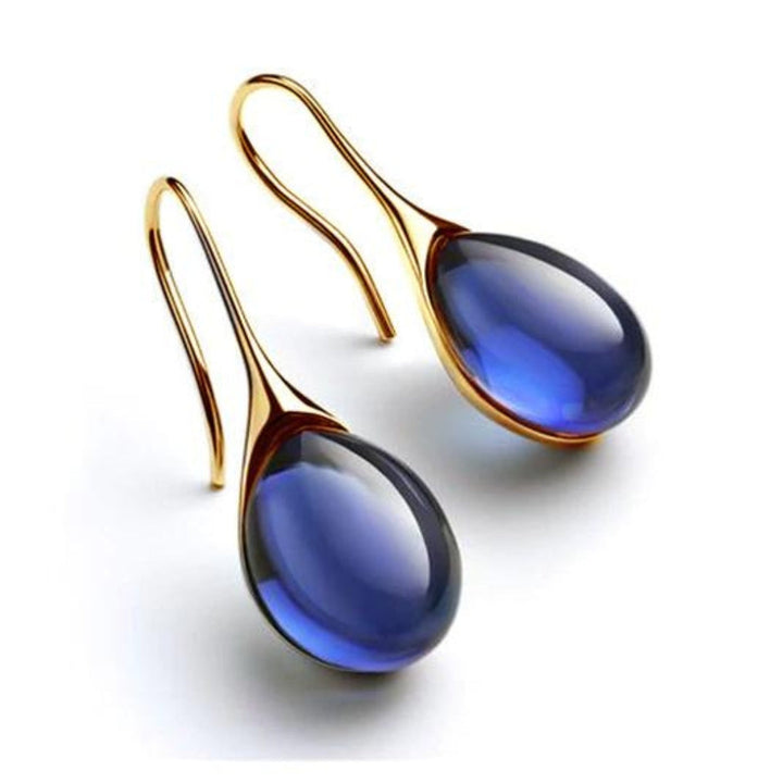 Laurine Crystal Drop Earrings in Gold and Silver