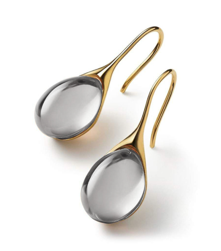 Laurine Crystal Drop Earrings in Gold and Silver