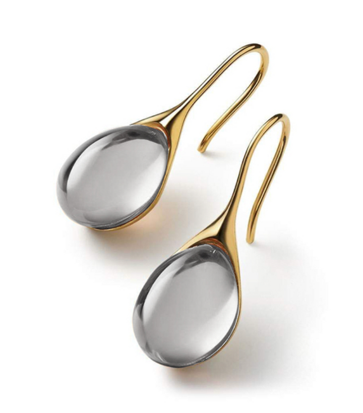 Laurine Crystal Drop Earrings in Gold and Silver