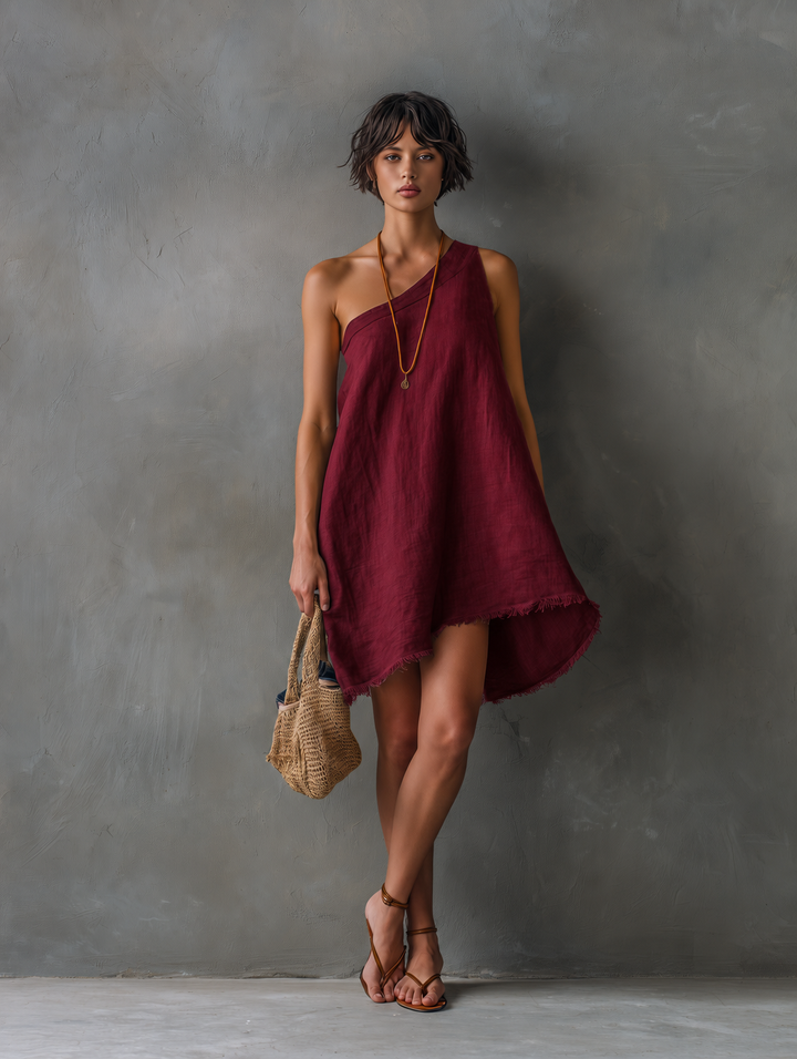 Paige-Marie | One-Shoulder Sleeveless Mini Dress