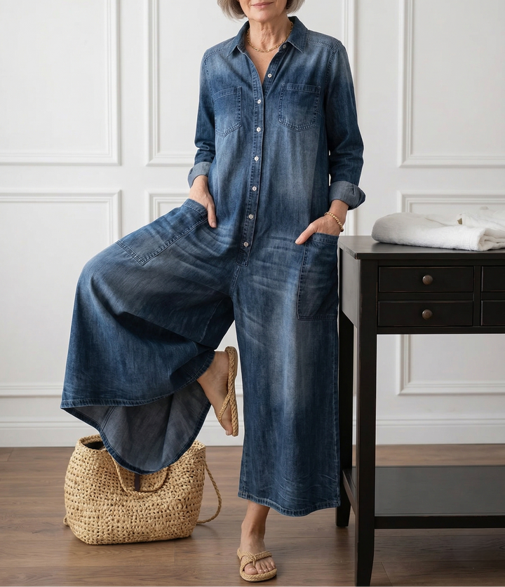 Émilie | Flattering Vintage Denim Jumpsuit