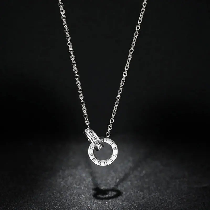 Agathe Roman Numeral Charm Necklace