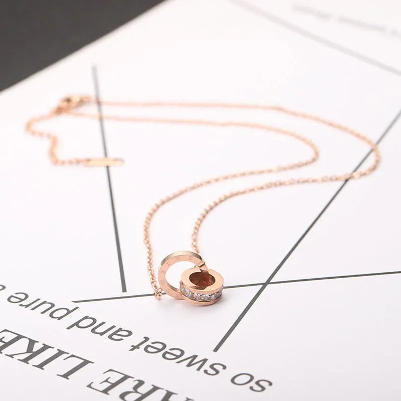 Agathe Roman Numeral Charm Necklace