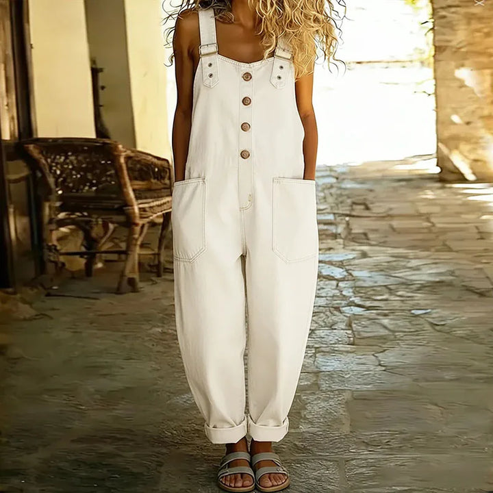Ashley – Vintage Cotton Denim-Look Overalls
