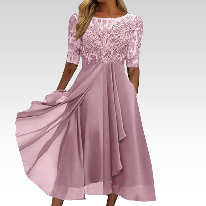 Whitney | Flattering Lace Midi Dress