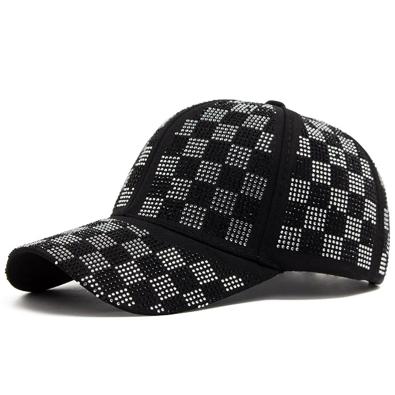 Romain Crystal Grid Cap
