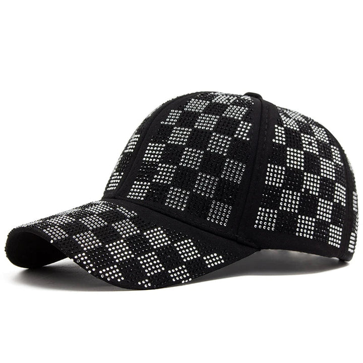 Romain Crystal Grid Cap