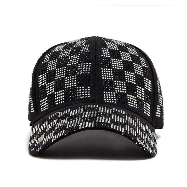 Romain Crystal Grid Cap