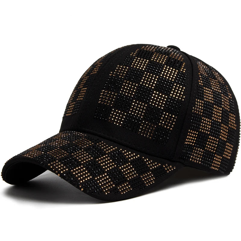 Romain Crystal Grid Cap