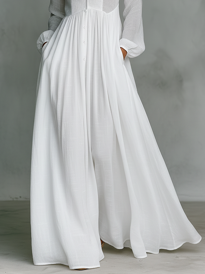 Julia | Stand-Up Collar Long-Sleeved Maxi Dress