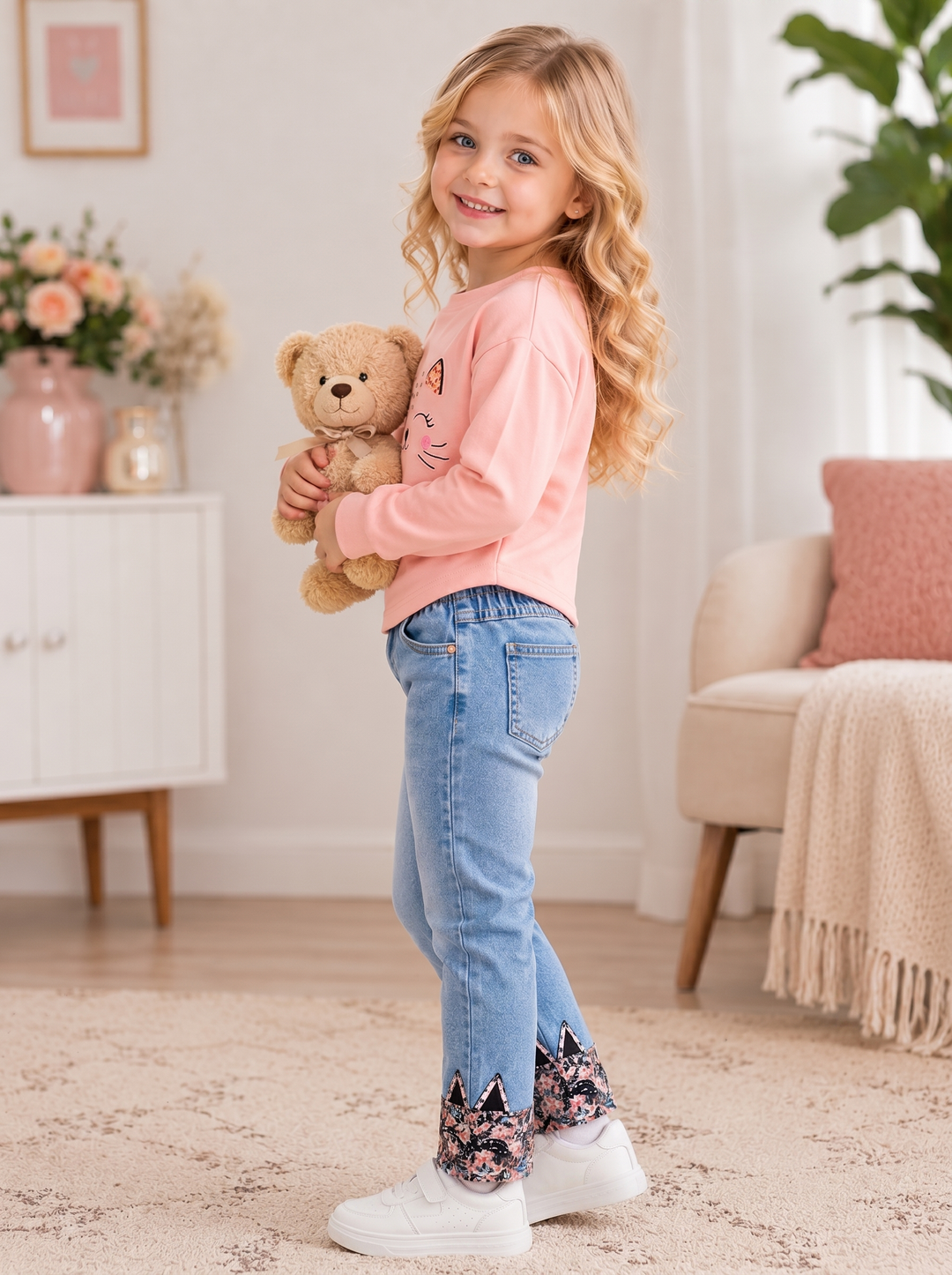 Maeve 2-Piece Spring Sweatshirt and Jeans Set