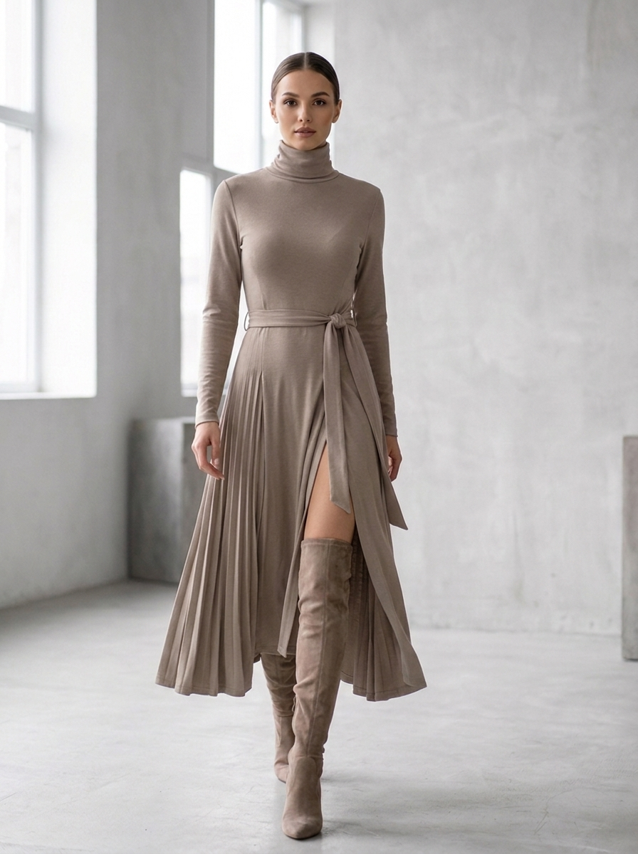 Sydney-Marie | Long-Sleeve Midi Dress