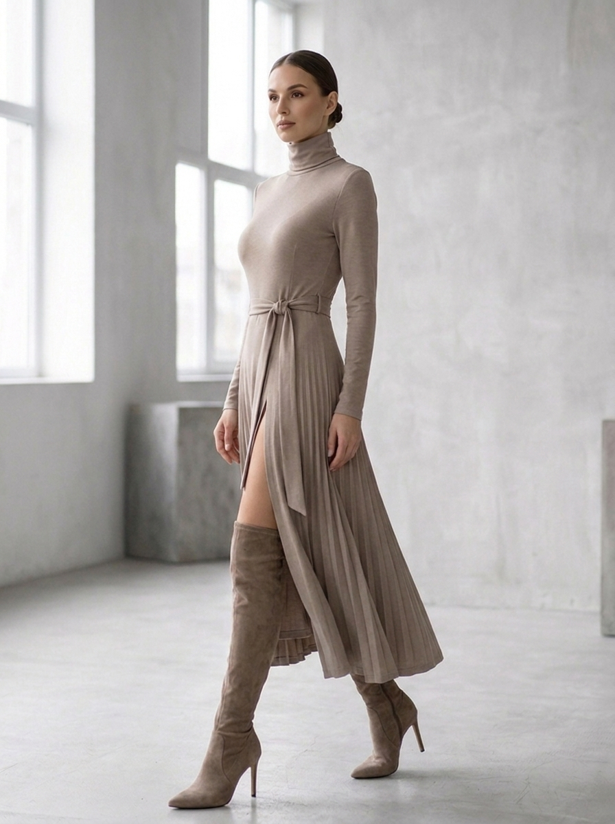 Sydney-Marie | Long-Sleeve Midi Dress