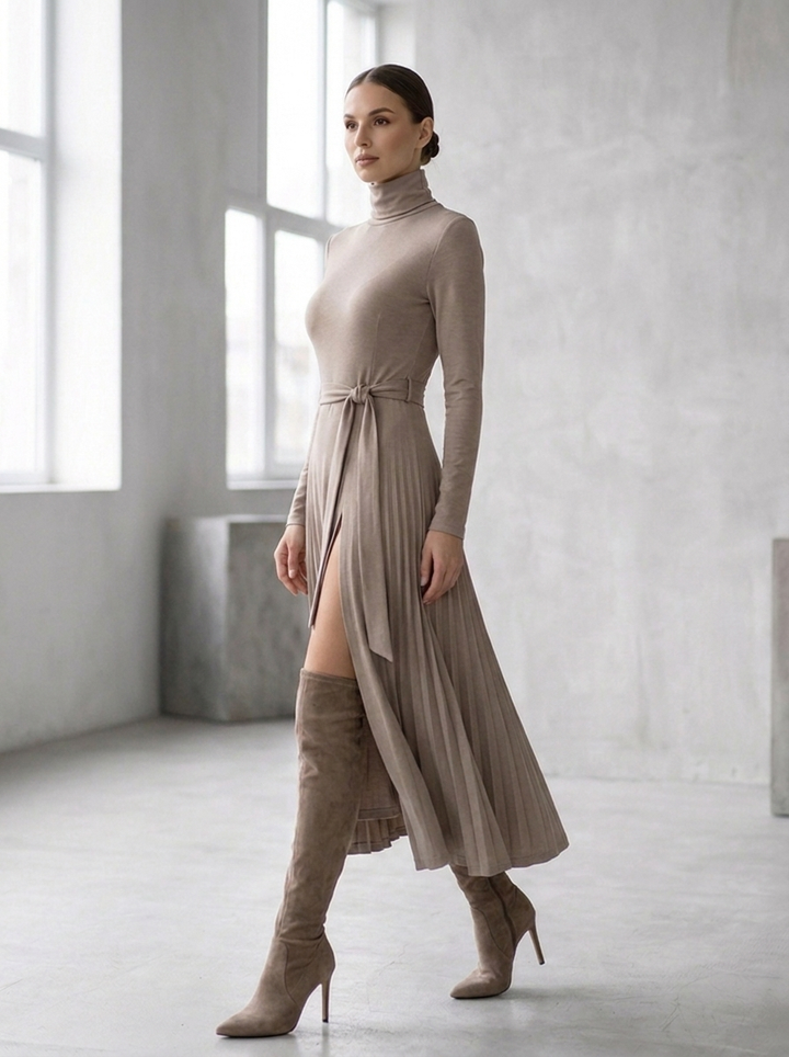 Sydney-Marie | Long-Sleeve Midi Dress