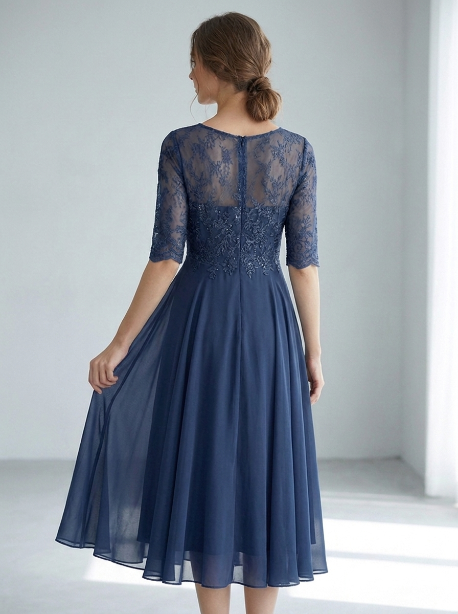 Whitney | Flattering Lace Midi Dress
