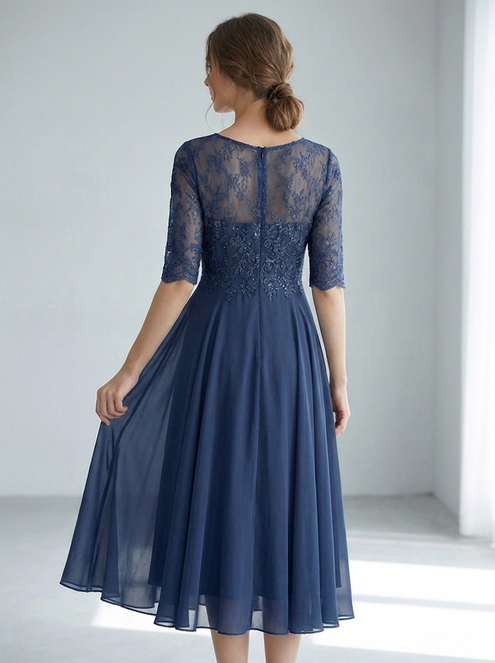 Whitney | Flattering Lace Midi Dress
