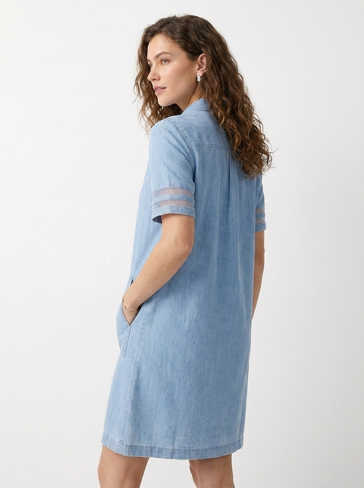 Brittany | Figure Flattering Denim Midi Dress