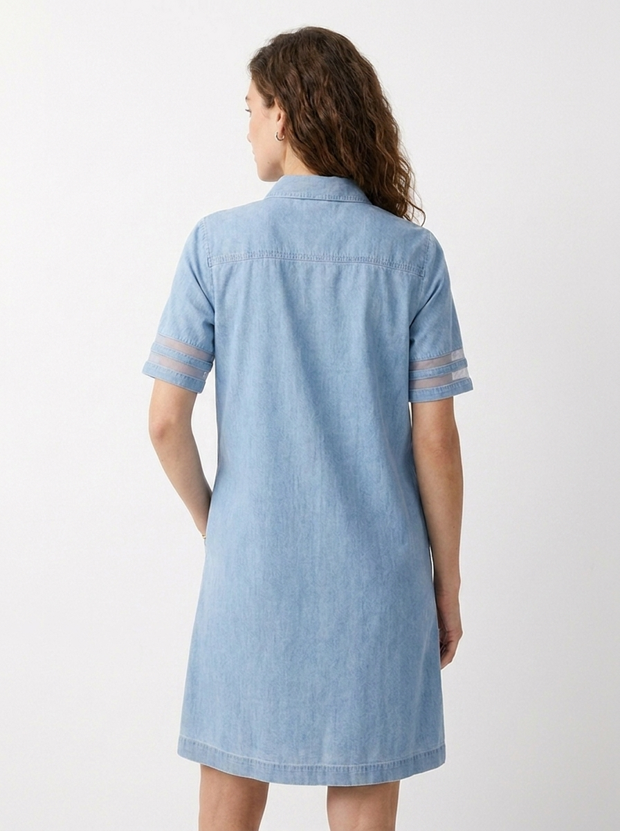 Brittany | Figure Flattering Denim Midi Dress