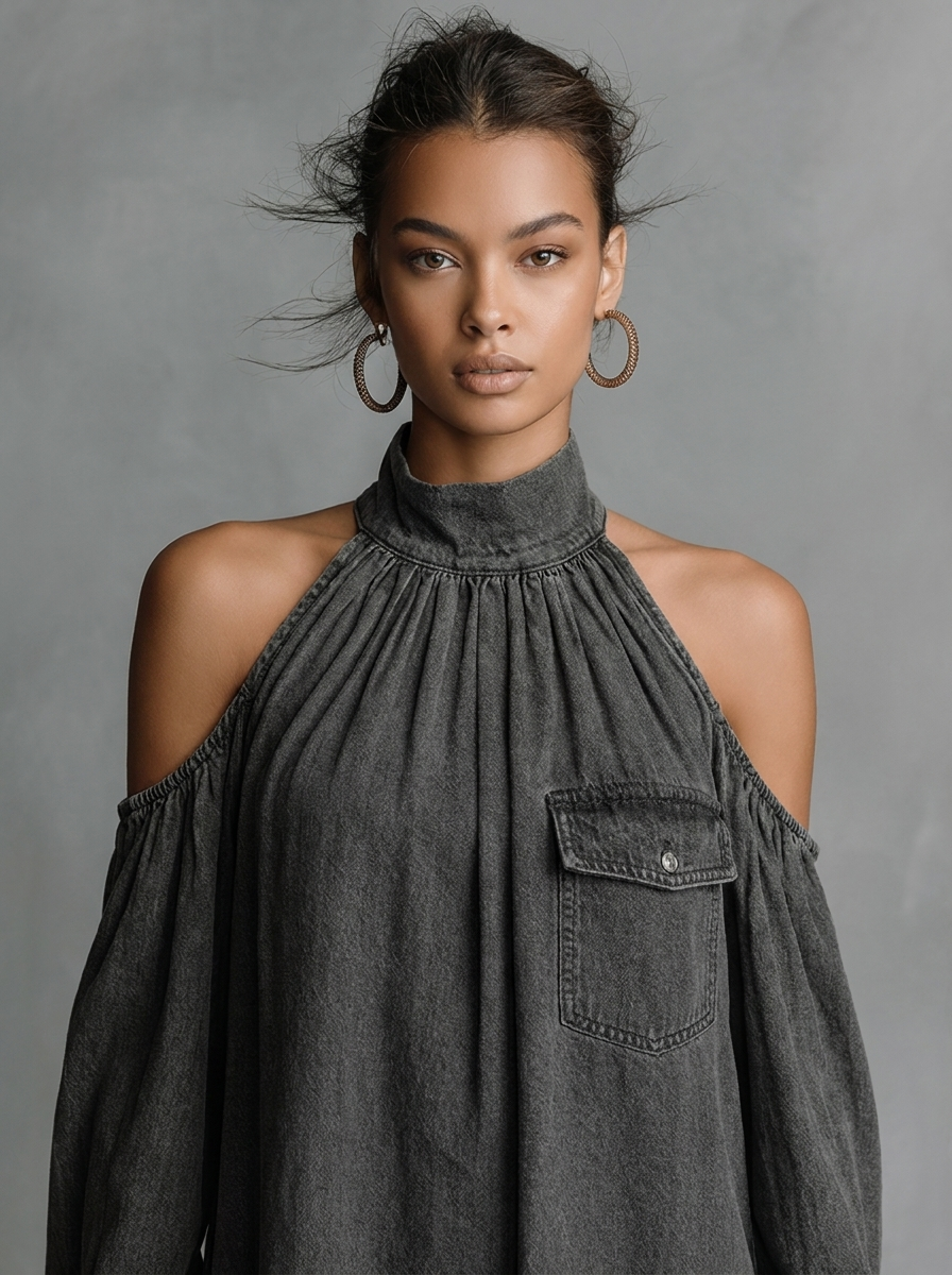Willow | Denim Off-Shoulder Mini Dress