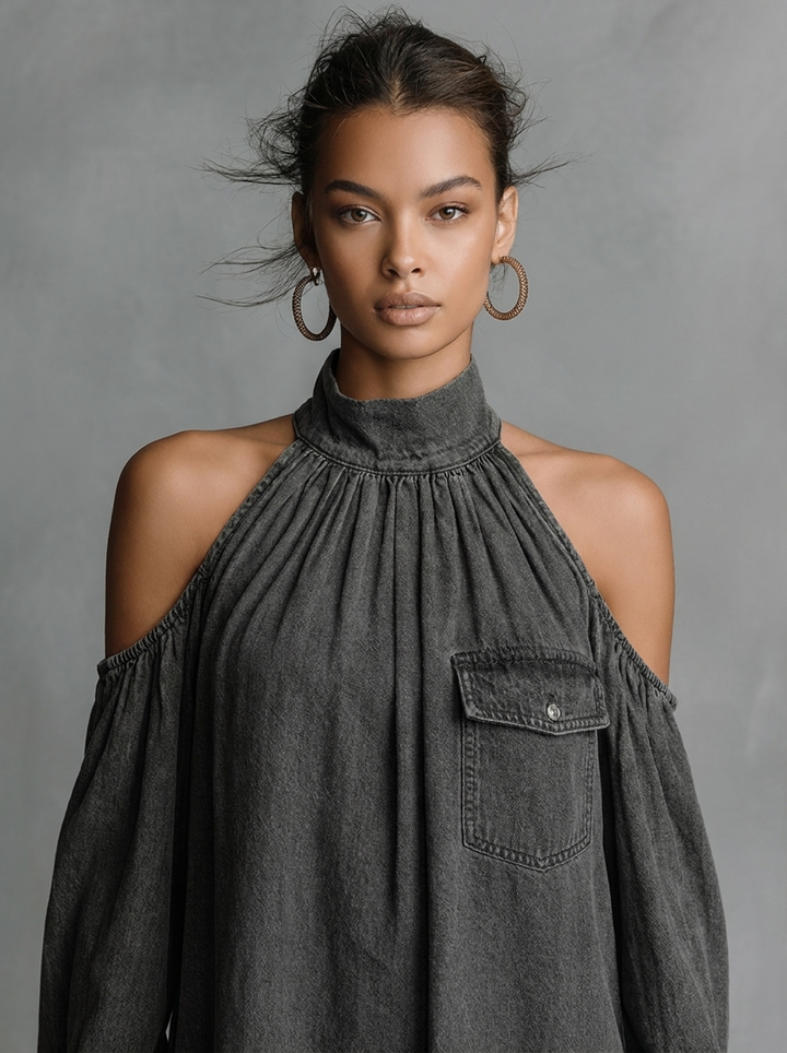 Willow | Denim Off-Shoulder Mini Dress