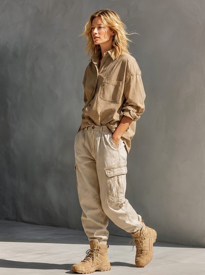 Nora | Oversized Shirt &amp; Cargo Jogger Pants Set