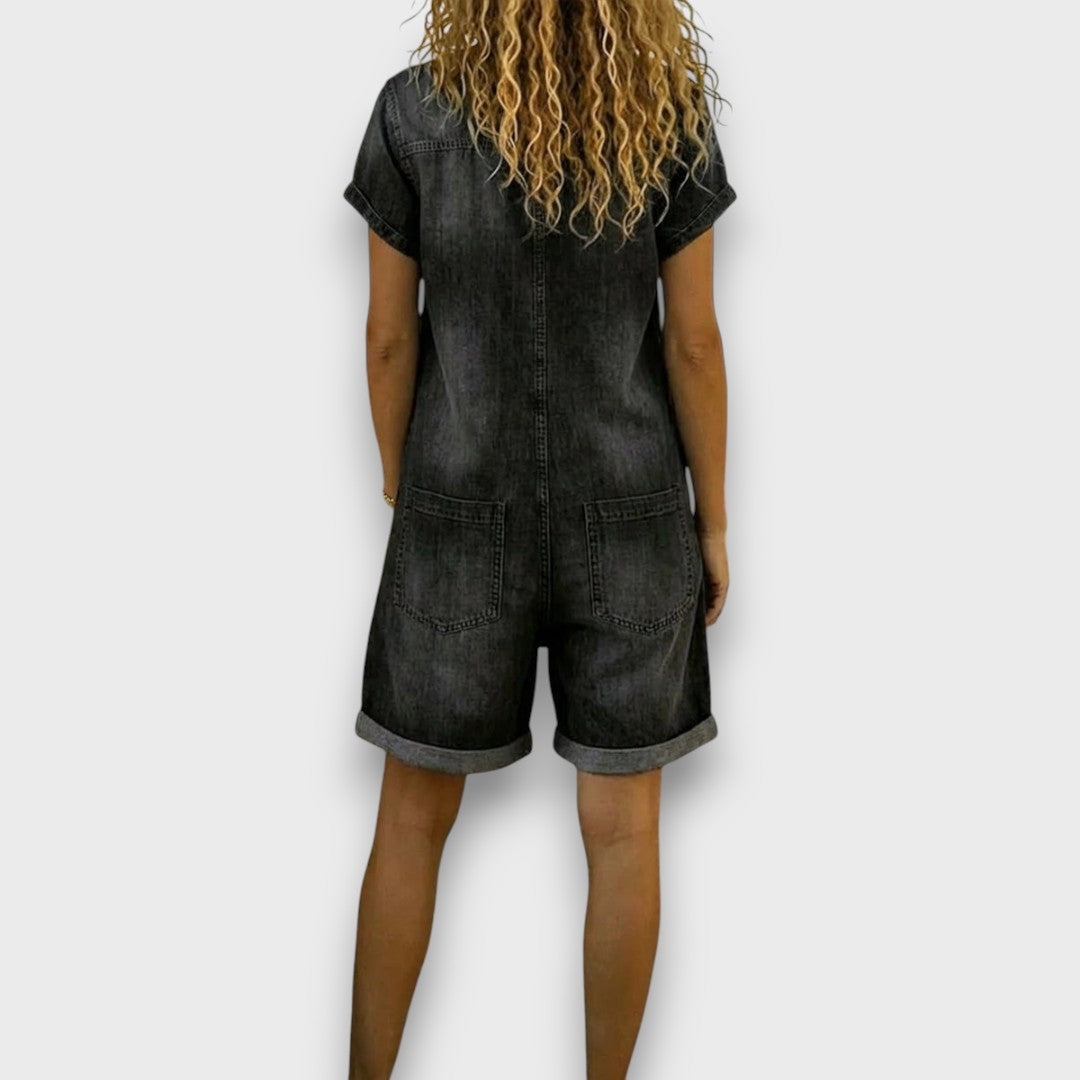 Colette | Vintage short Cotton Denim-Look Overalls