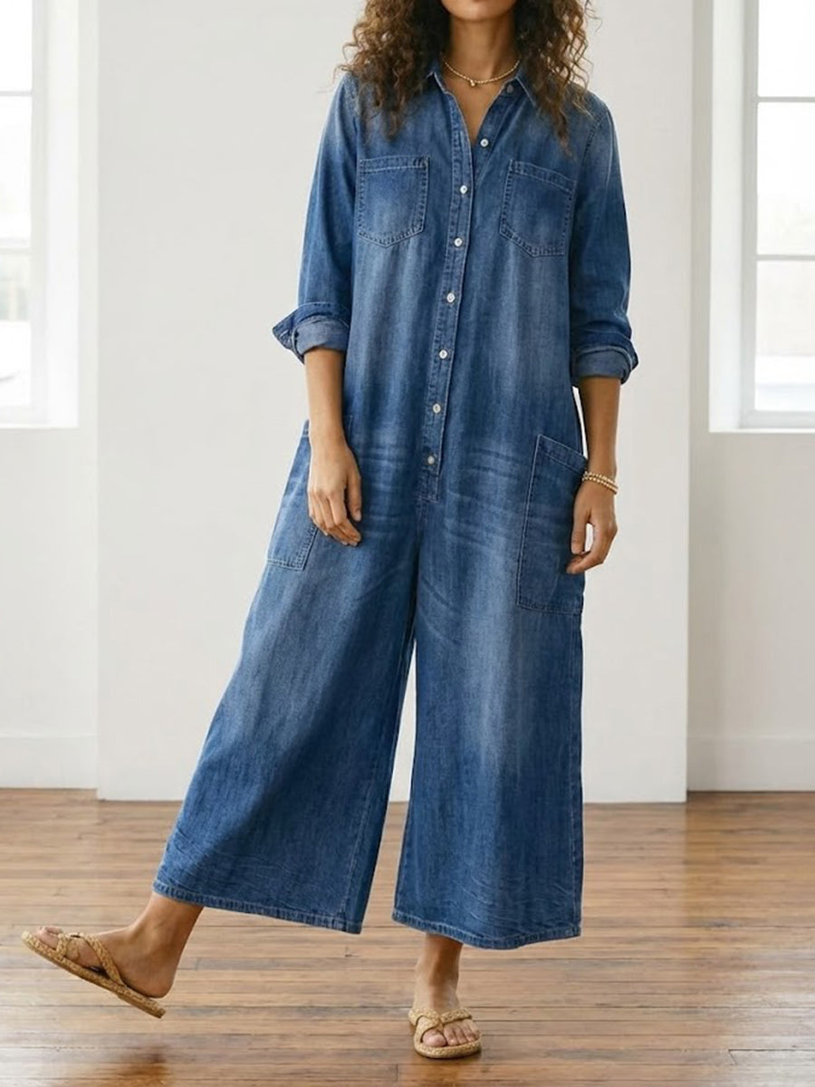 Émilie | Flattering Vintage Denim Jumpsuit