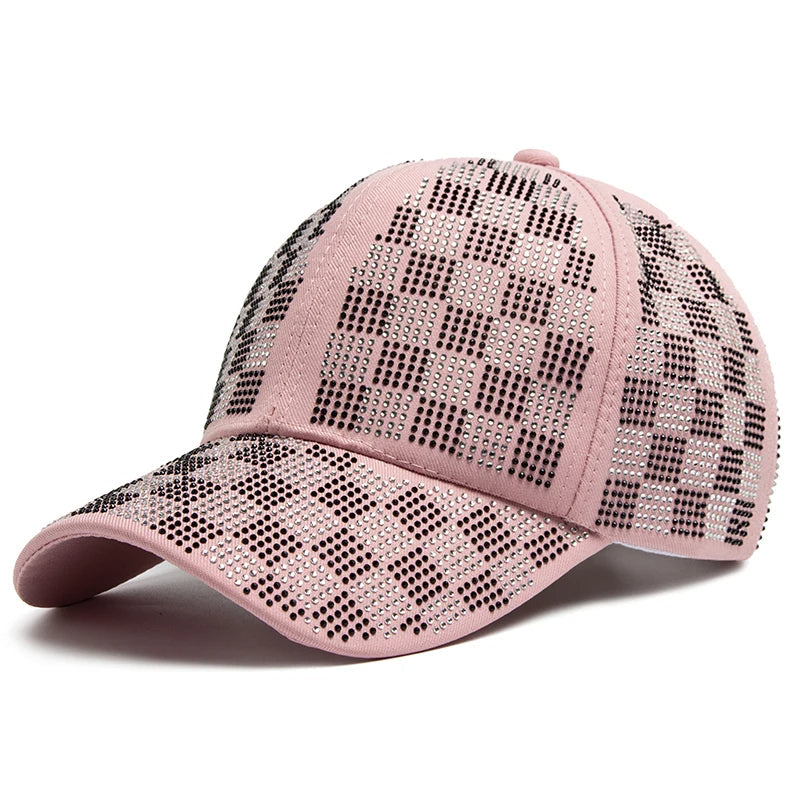Romain Crystal Grid Cap