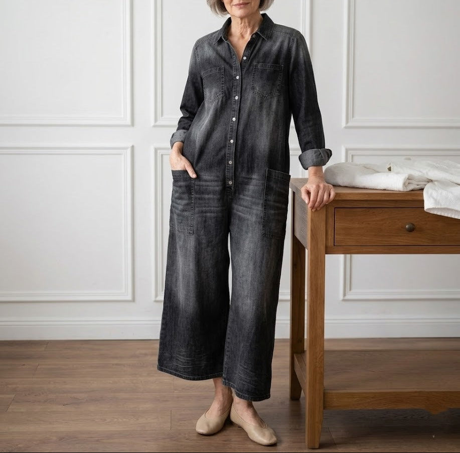 Émilie | Flattering Vintage Denim Jumpsuit