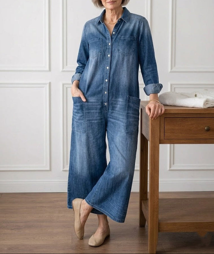 Émilie | Flattering Vintage Denim Jumpsuit