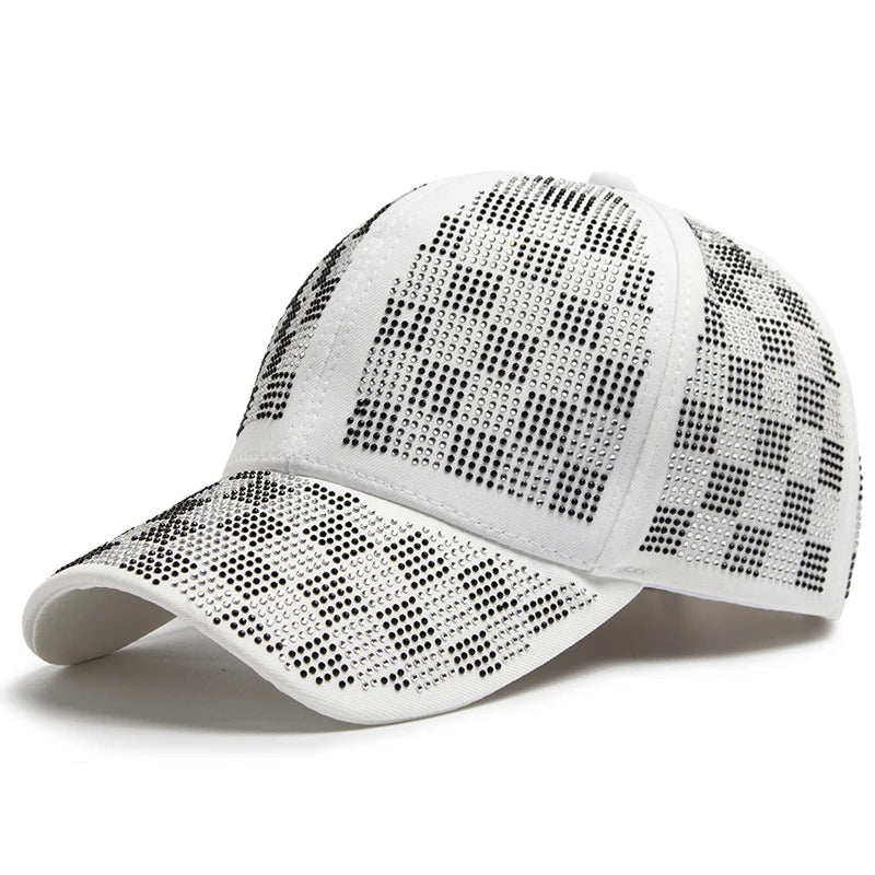 Romain Crystal Grid Cap