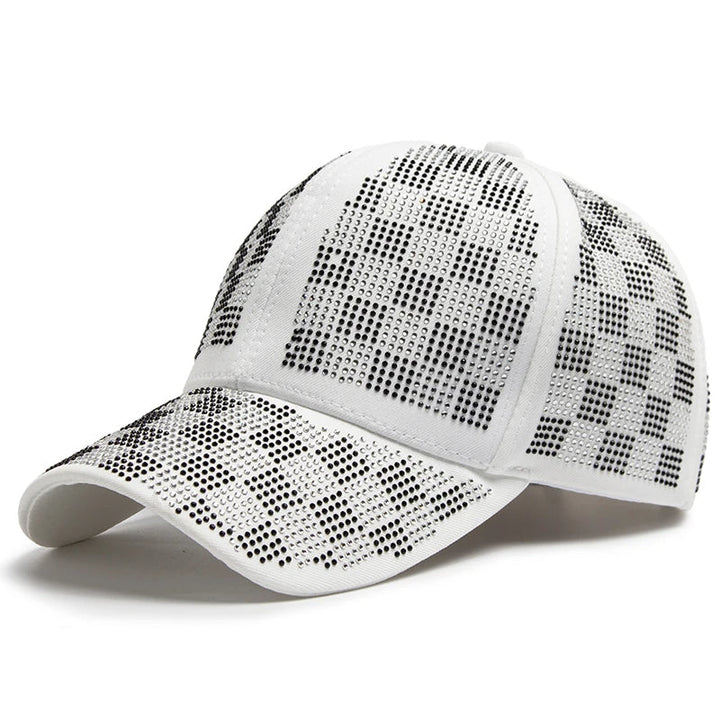 Romain Crystal Grid Cap
