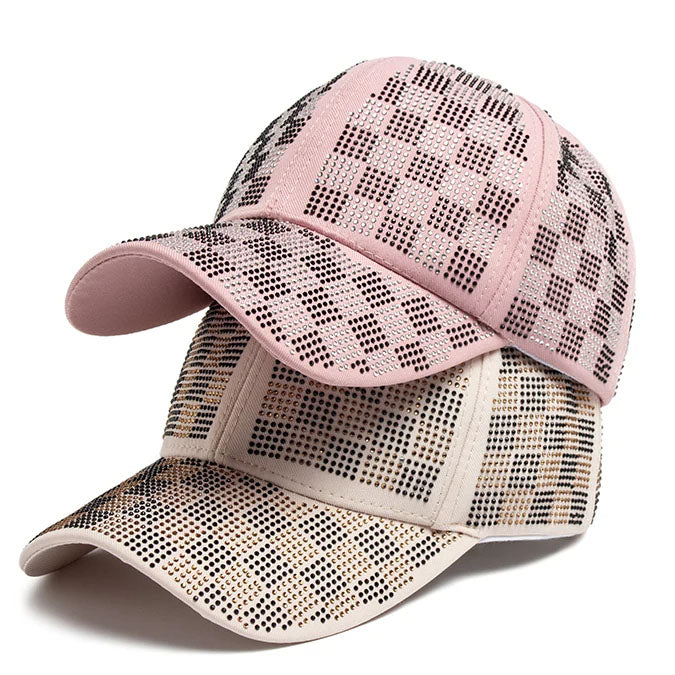 Romain Crystal Grid Cap